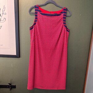Ann Taylor Nautical Chain Link Dress, Red with Blue chains, Size M